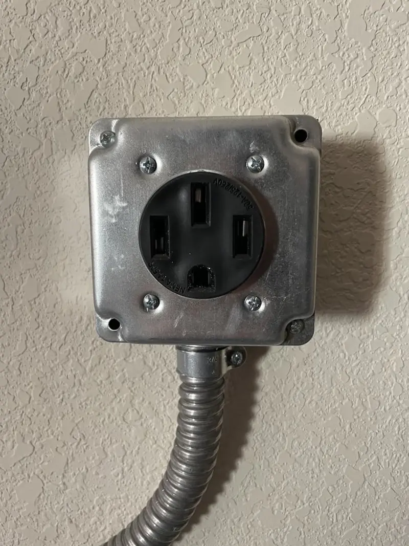 NEMA 14-50 outlet installed for Electrical Panel Upgrade in Barrett